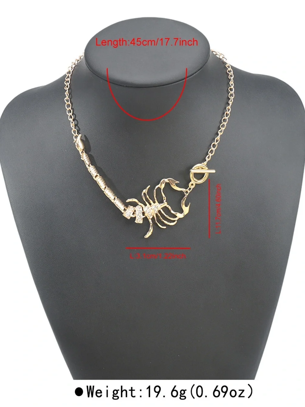 Anthropologie Gold Scorpion Pendant Necklace